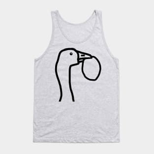 Portrait of a Goose Stealing an Easter Egg Outline Tank Top